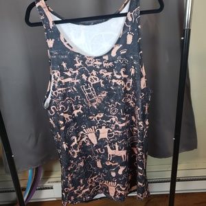 BLACKMILK STONE AGE CAVE PAINTING LONG TANK DRESS SAMPLE S HISTORY